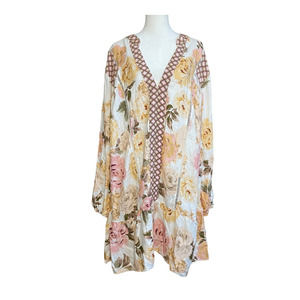 Maaji‎ Afrodita Macy Tunic Cover Dress Women's Sz Large Beach Swim Coverup Flowy